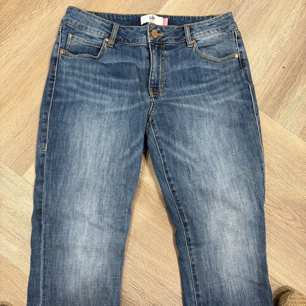 CAbi Women Jeans Blue Straight Leg Skinny Size 12 - Picture 2 of 6